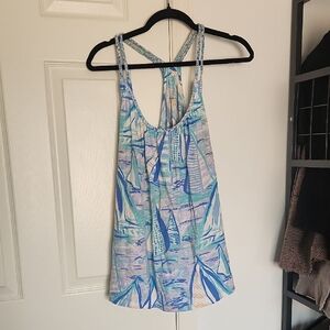 Lily Pulitzer Blue Nautical Tank Top Large